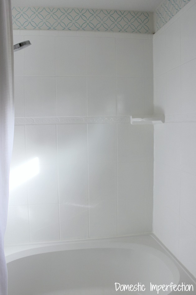 My Painted Shower One Year Later Domestic Imperfection
