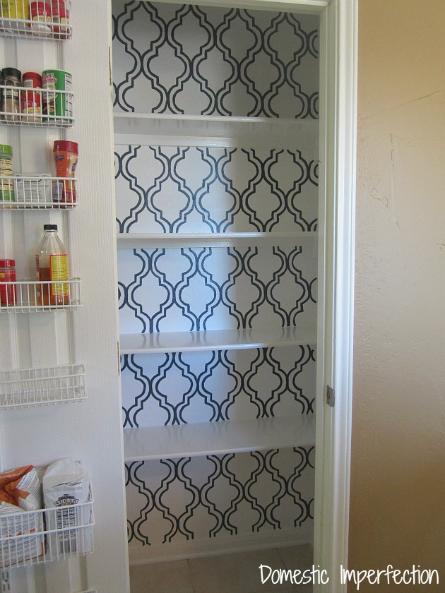 DIY stencil kitchen pantry decor