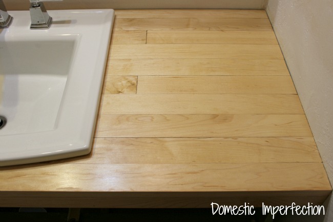 Bathroom Remodel Build A Counter Out, Hardwood Floor Countertop