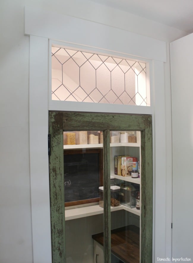 Simple Faux Leaded Glass And Our Rustic Pantry Door